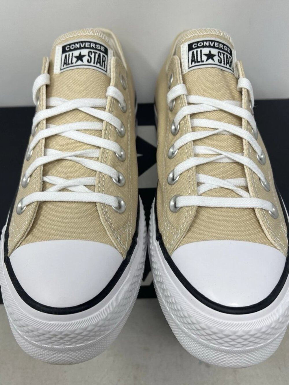 Converse Chuck Taylor All Star Lift Platform Low Oak Milk Beige Tan Women's 7